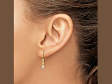 14k Yellow Gold Cubic Zirconia Dangle Earrings