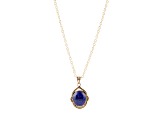 Barse Jewelry Blue Lapis Lazuli Gold Tone Nova  Pendant With Chain