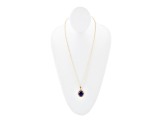 Barse Jewelry Blue Lapis Lazuli Gold Tone Nova  Pendant With Chain