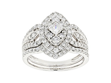 Picture of White Lab-Grown Diamond 14kt White Gold Bridal Ring Set 1.50ctw