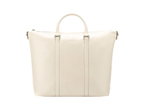 Saint Laurent Supple Ivory Calf Leather Large Convertible Tote Bag