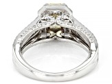 Radiant Cut Yellow And Round White Lab-Grown Diamond 14kt White Gold Halo Ring 2.00ctw