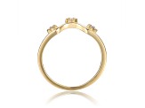 Round White Sapphire 14K Yellow Gold Over Sterling Silver Ring Guard, 0.10ctw