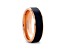 HAYDEN Rose Gold Plated Tungsten Polished Beveled Ring with Brushed Black Center 6mm