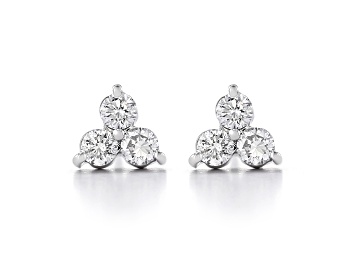 Picture of White Lab-Grown Diamond 14k White Gold Earrings 0.50ctw