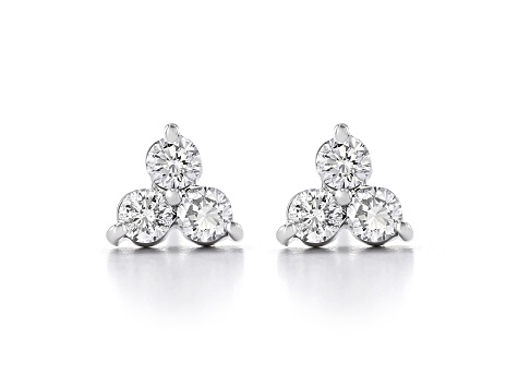 White Lab-Grown Diamond 14k White Gold Earrings 0.50ctw