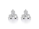 White Lab-Grown Diamond 14k White Gold Earrings 0.50ctw