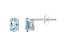 6x4mm Oval Aquamarine Rhodium Over 10k White Gold Stud Earrings