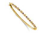 14k Yellow Gold Amethyst and Diamond Bangle
