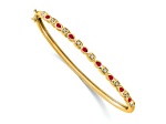14k Yellow Gold Ruby and Diamond Bangle