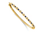 14k Yellow Gold Sapphire and Diamond Bangle