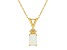 7x5mm Emerald Cut Opal with Diamond Accents 14k Yellow Gold Pendant With Chain