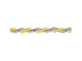 14K Yellow-White Gold 2.60mm Two-Tone Braided Snake Chain 7.25 inch