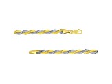 14K Yellow-White Gold 2.60mm Two-Tone Braided Snake Chain 7.25 inch