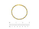 14K Yellow-White Gold 2.60mm Two-Tone Braided Snake Chain 7.25 inch