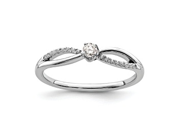 Picture of Rhodium Over 14K White Gold First Promise Diamond Promise/Engagement Ring 0.12ctw