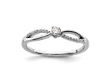 Rhodium Over 14K White Gold First Promise Diamond Promise/Engagement Ring 0.12ctw