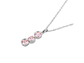 Pink Cubic Zirconia Platinum Over Sterling Silver October Birthstone Pendant 6.35ctw