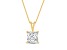 White Cubic Zirconia 14k Yellow Gold Pendant With Chain 2.00ctw