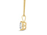 White Cubic Zirconia 14k Yellow Gold Pendant With Chain 2.00ctw