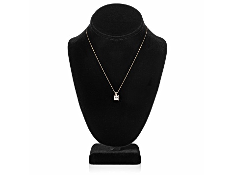 White Cubic Zirconia 14k Yellow Gold Pendant With Chain 2.00ctw