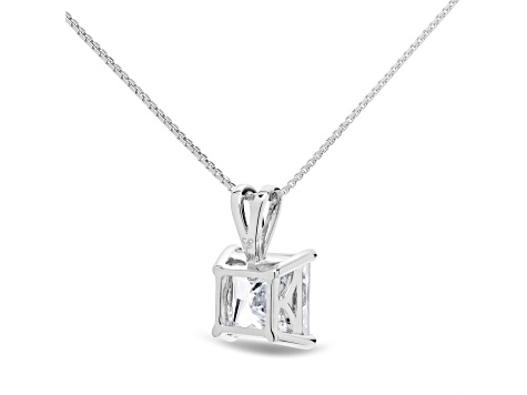 White Cubic Zirconia 14k White Gold Pendant With Chain 2.00ctw