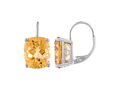 Yellow Citrine Sterling Silver Earrings 10.60ctw