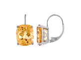 Yellow Citrine Sterling Silver Earrings 10.60ctw