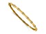 14k Yellow Gold 4mm Bamboo Design Diamond Hinged Bangle