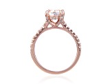 Round White Topaz 14K Rose Gold Over Sterling Silver Ring, 3.28ctw