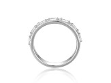 Mixed Shape White Topaz Sterling Silver Anniversary Style Band Ring, 1.10ctw