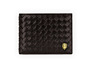 Braided Black Leather Lionhead Wallet