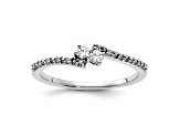 Rhodium Over 14K White First Promise Polish Diamond Promise/Engagement Ring 0.15ctw
