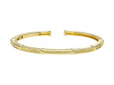 Judith Ripka 14K Yellow Gold Clad Textured Cuff Bracelet.