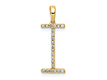 Picture of 14K Yellow Gold Diamond Letter I Initial Pendant