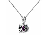 Multi-color Cubic Zirconia 14k White Gold Pendant With Chain 2.00ctw