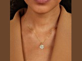 Mother Of Pearl with Ruby and Emerald 14k Gold Over Sterling Silver Dragonfly Necklace