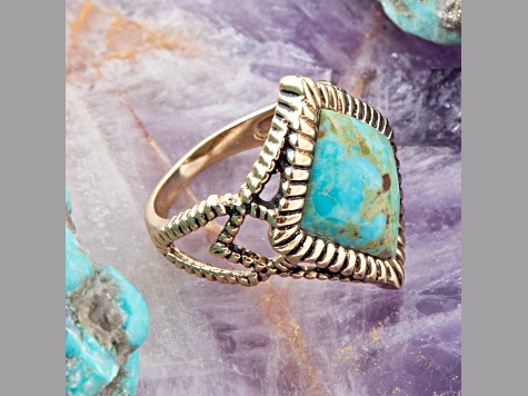 Barse Barse Jewelry Diamond Days Blue Turquoise Gold Tone Ring - 18H48A | JTV