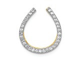 14K Two-tone Gold Diamond Horseshoe Chain Slide Pendant