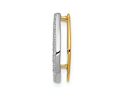 14K Two-tone Gold Diamond Horseshoe Chain Slide Pendant