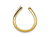 14K Two-tone Gold Diamond Horseshoe Chain Slide Pendant