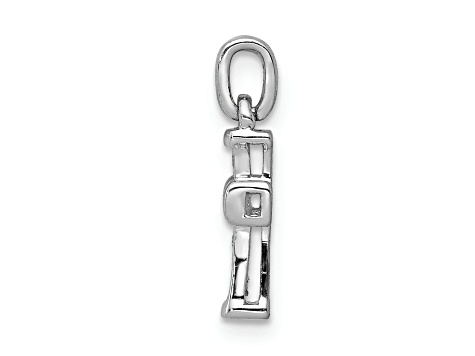 Rhodium Over 14k White Gold Small Diamond Latin Cross Pendant