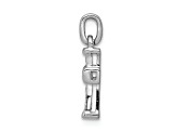 Rhodium Over 14k White Gold Small Diamond Latin Cross Pendant