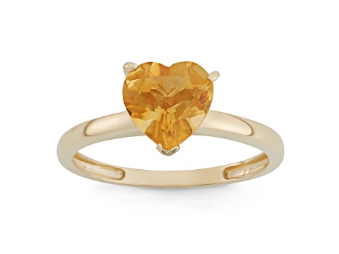 Citrine 10K Yellow Gold Heart Ring 1.5ctw - 18HK5A | JTV.com