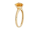 Citrine 10K Yellow Gold Heart Ring 1.5ctw