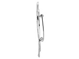 Rhodium Over Sterling Silver Cubic Zirconia Fancy Curved Pin Brooch