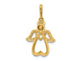 14K Yellow Gold Polished Cubic Zirconia Angel Pendant