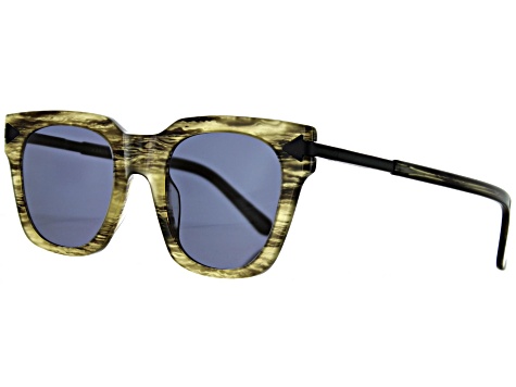 Karen Walker Horn Square Frame Gray Lenses Sunglasses 18HYZA JTV