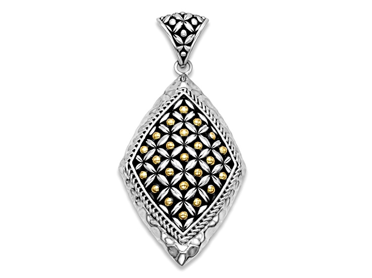 Silver Treasures by Samuel B. Sterling Silver with 18K Yellow Gold Rhombus Pendant