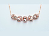 Oval Morganite and Round Cubic Zirconia 18K Rose Gold Over Sterling Silver Necklace, 3.61ctw